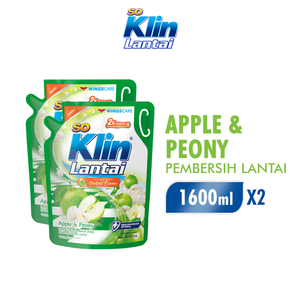So Klin Pembersih Lantai Hijau Muda Pouch 1600ML x2