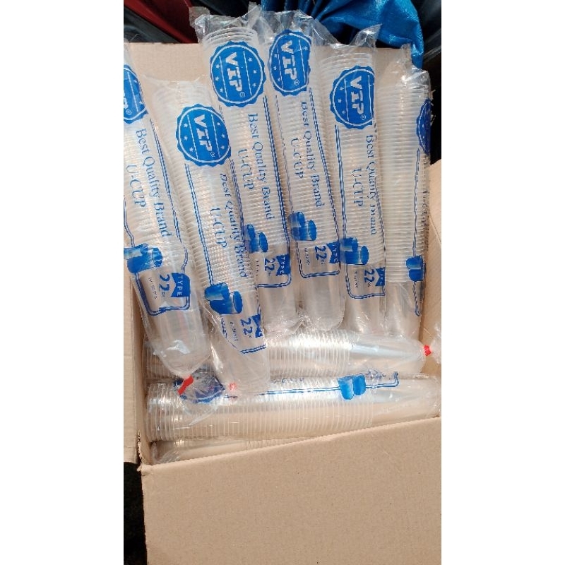 GELAS CUP PLASTIK VIP Cup 22 OZ OVAL/ CUP PLASTIK BENING/ GELAS 22OZ OVAL / 1 SLOP ISI 50 PCS GELAS