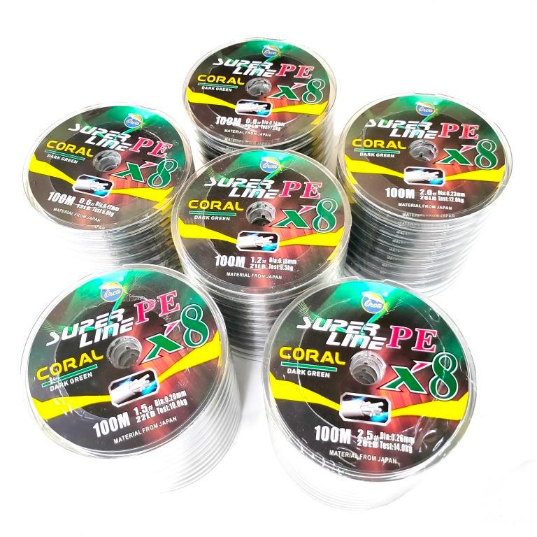 Senar Pancing PE Orca Coral Multi Color X8 0.5 0.8 100 Meter Connecting Nyambung