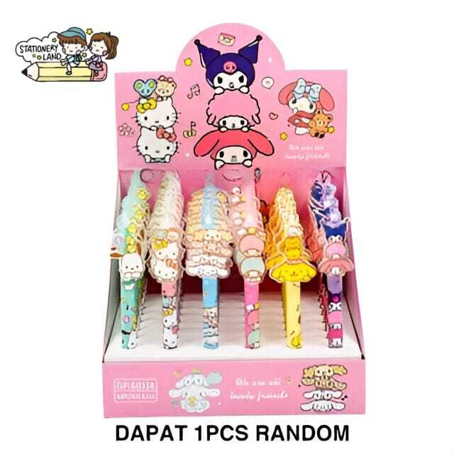 

( StaLand ) / ( DAPAT 1 BUAH ) BOLPEN SANRIO GP-80038 / Pulpen Bolpoin Cetek Klik GP-80038 Sanrio My Melody Kuromi Cinnamoroll