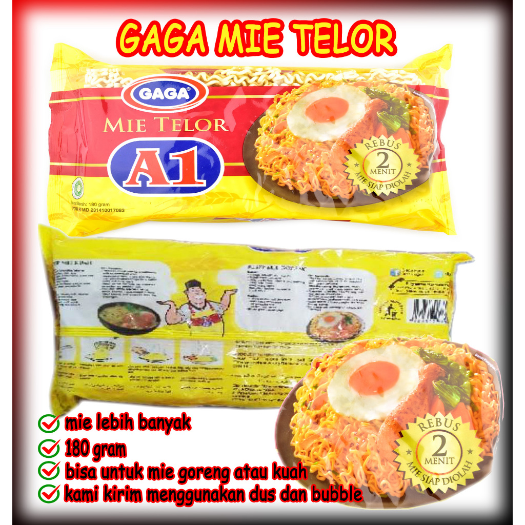 

Gaga Mie Telor Kuning Keriting A1 180 Gram