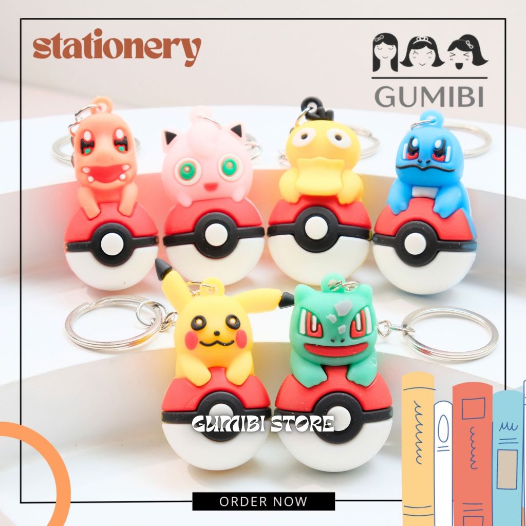 GANTUNGAN KUNCI POKEMON GO BALL GANCI SOUVENIR ULANG TAHUN ANAK POKEMON GO PIKACHU RAICHU GO POKEMON