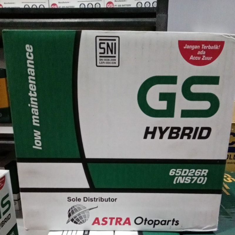 Aki GS Hybrid NS70 Aki Basah