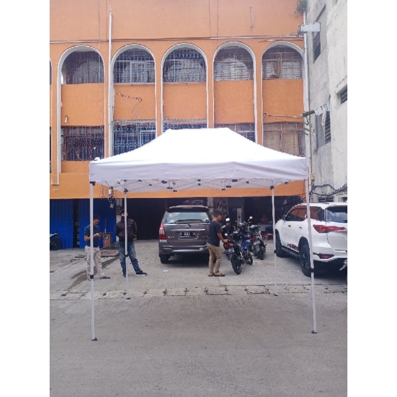 tenda lipat ukuran 2x3 premium besi hollow tebal besi 1,2 mm bahan atap d800