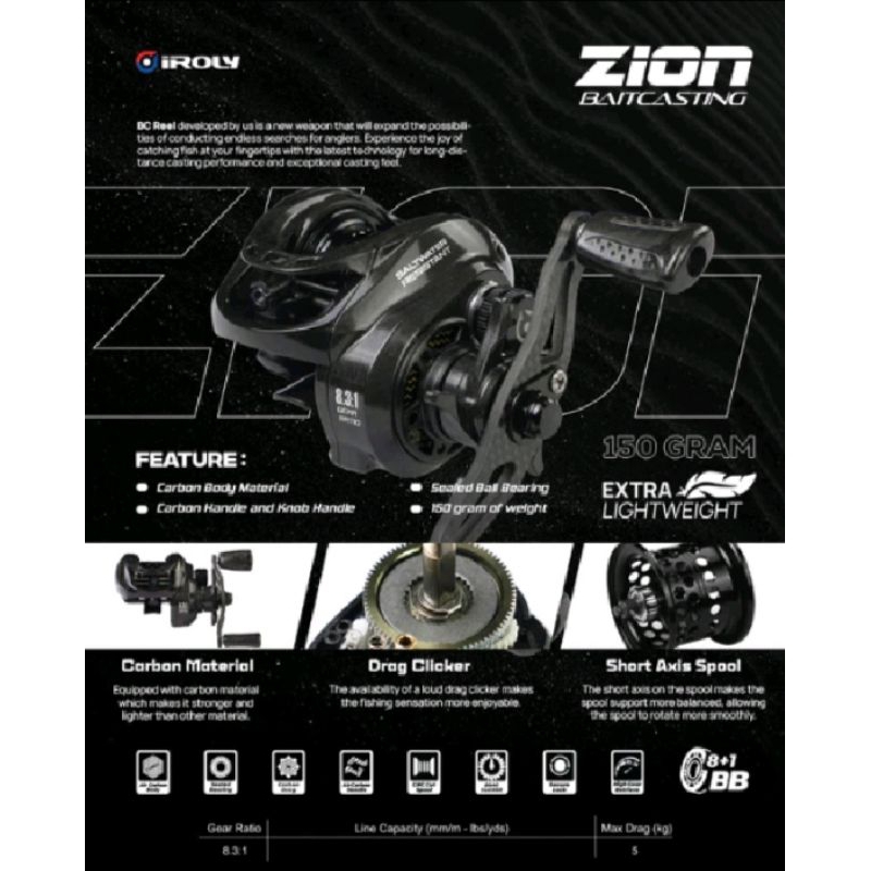 Reel Iroly Zion -Baitcasting reel