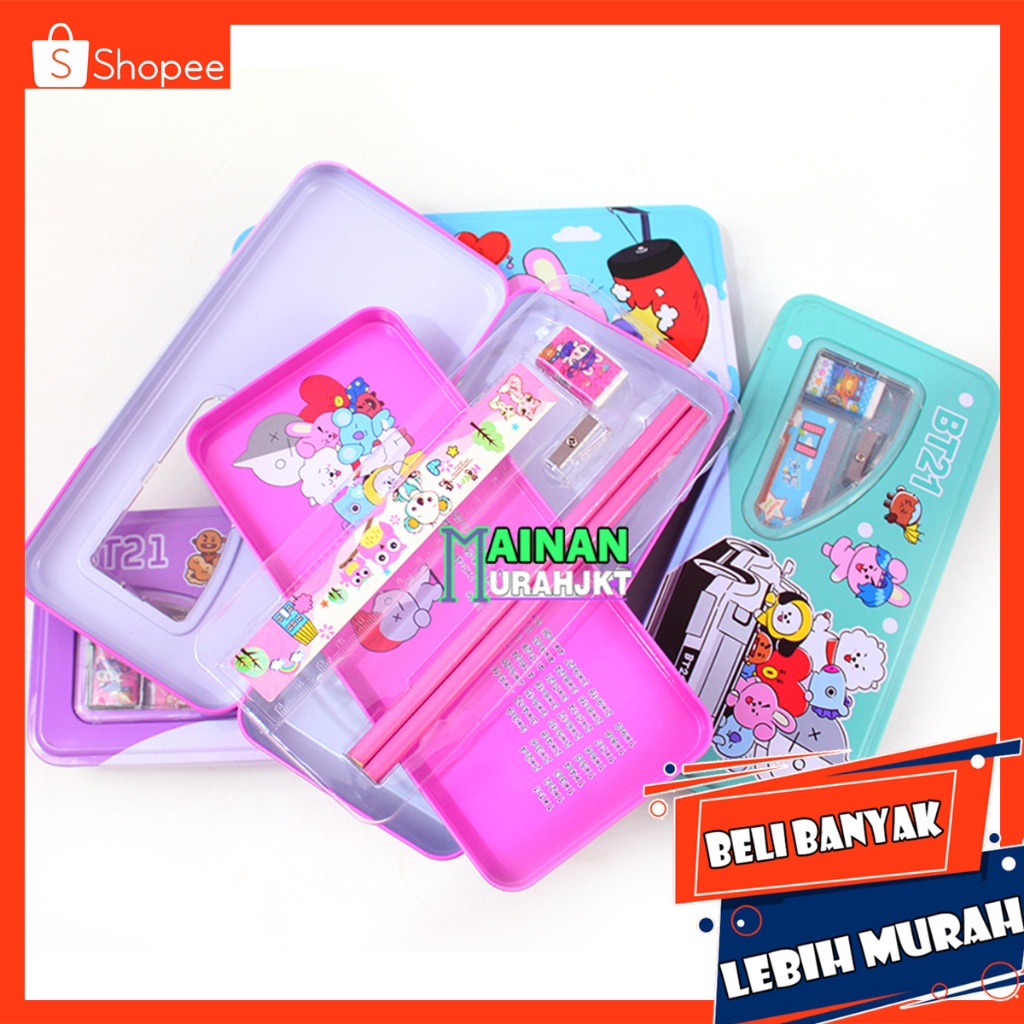 

ATK KOTAK PENSIL KALENG ISI KUMPLIT PENSIL PENGGARIS ANAK BERMOTIF LUCU AD118 STUDY SET PENCIL CASE