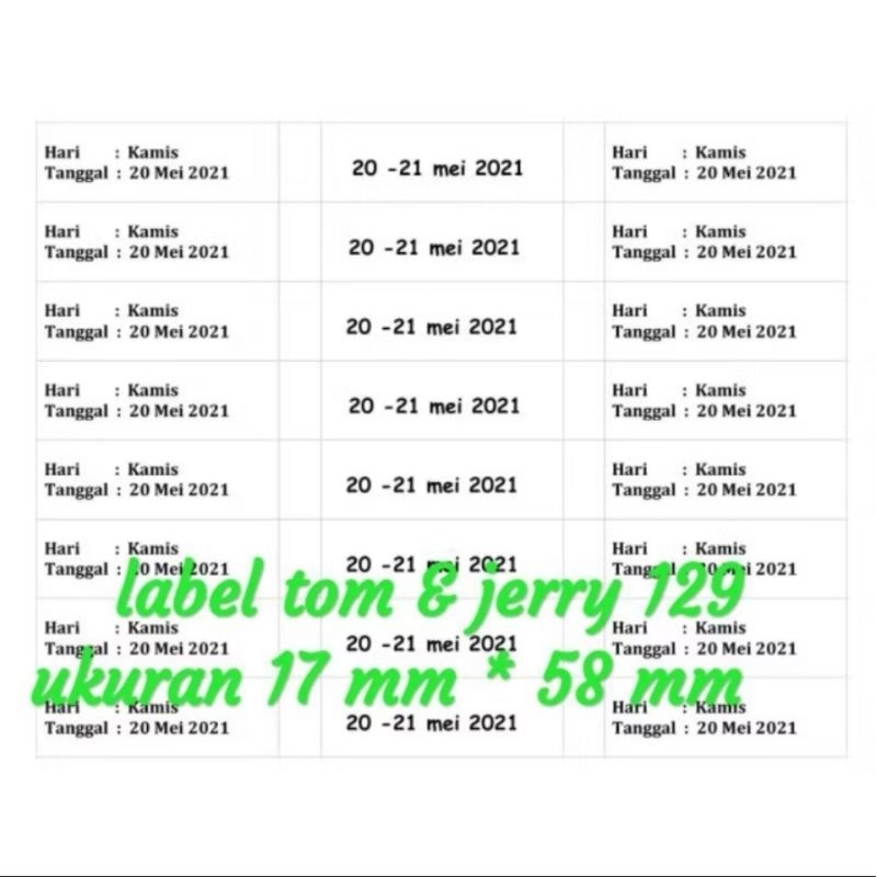 CETAK / PRINT LABEL 129 TOM & JERRY
