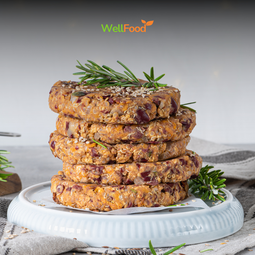 

Vegan Patty GORINOM WellFood [NON Beef]. 100% bebas daging hewani, 90% rasa mirip daging asli.