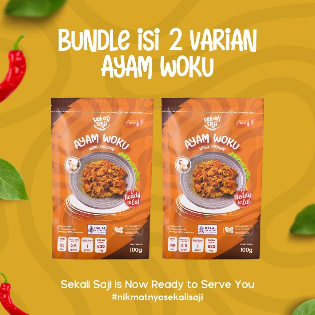 

Promo 7.7 SEKALI SAJI - Bundling Ayam Woku Isi 2 Lauk Instant 100gr Makanan Siap Saji Lauk Pauk
