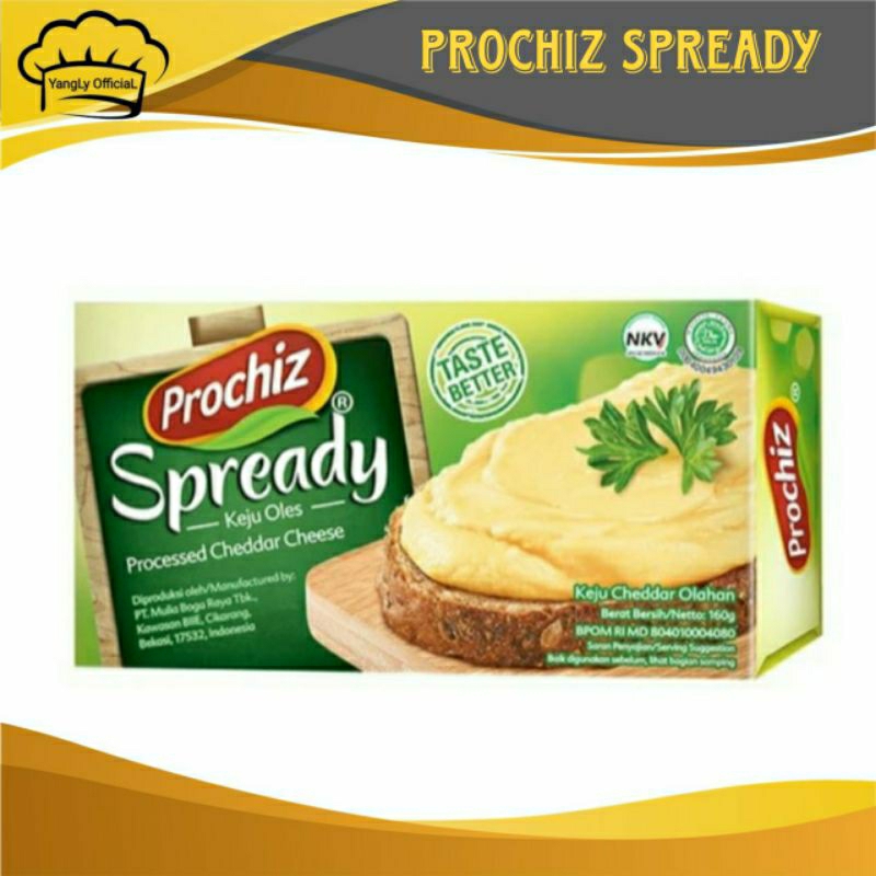 

Prochiz Spready Cheddar Cheese 160gr / Keju Spreadble Blok Kotak