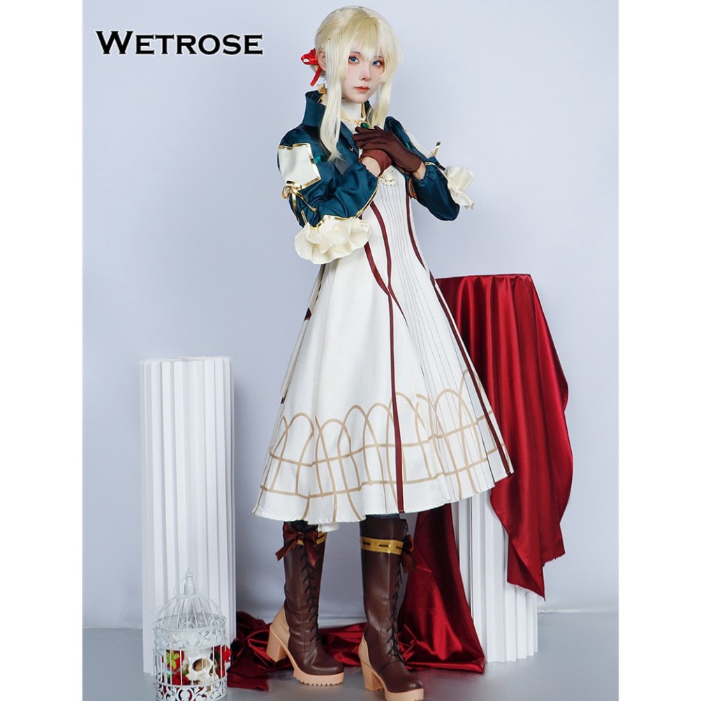 KODE E19X Wetrose Violet Evergarden Violet Cosplay Costume Kostum Dress Set
