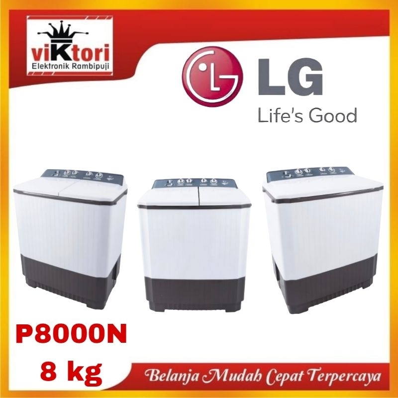 MESIN CUCI LG P8000N / MESIN CUCI LG 2 TABUNG / MESIN CUCI LG 8 KG / MESIN CUCI LG TWIN TUB