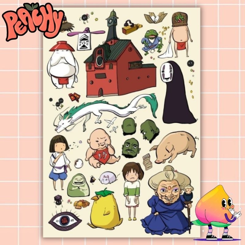 

Peachy SS - Ghibli Studio Sticker Sheet | sticker Waterproof | sticker vinyl | sticker deco | sticker tumbler | stiker anti air | sticker buku journal | sticker HP laptop | sticker murah | sticker band | sticker helm | sticker pack | sticker A6 @es