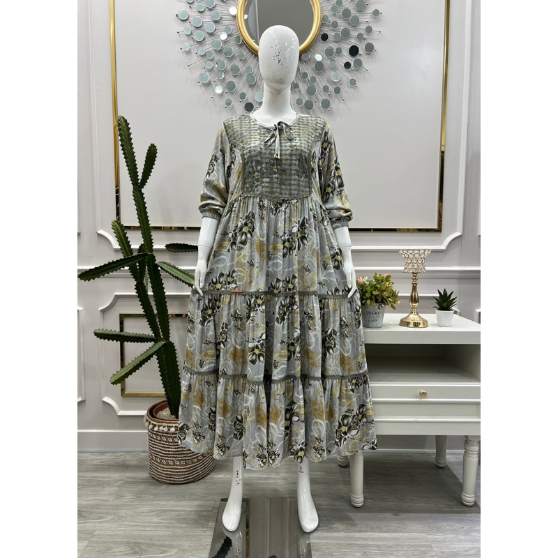 GAMIS DAN MIDI DRESS SALVINA YS ORIGINAL // SERIES VISCOSE ARMANY TILE BUSUI
