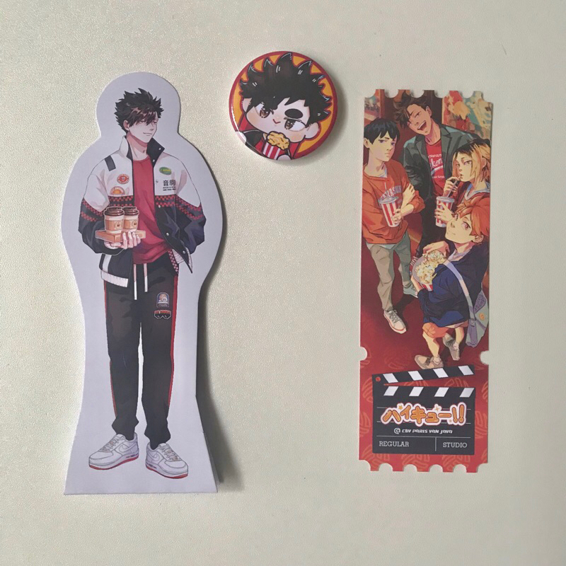 [Fanmerch] Merch Nobar Haikyuu Standee Paper Kuroo, Ticket & Pin