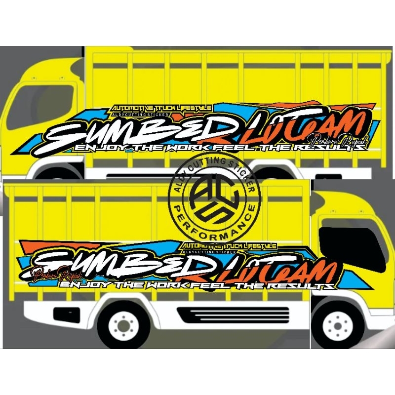 STICKER STICKER PRINTING/ DECAL  BAK TRUCK SAMPING KANAN KIRI READY STOCK BISA GANTI NAMA DAN WARNA