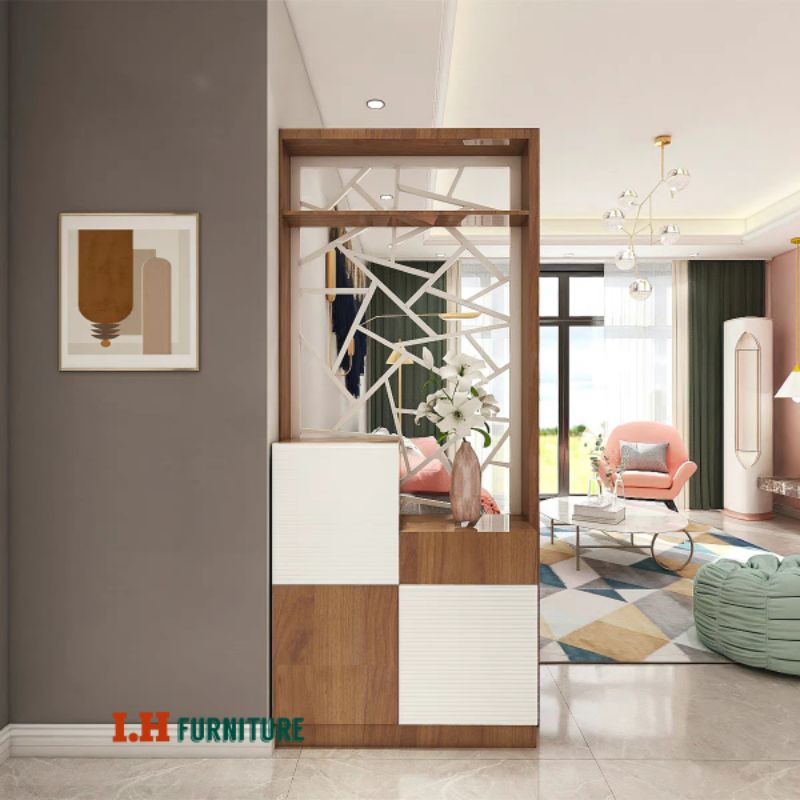 PARTISI RUANGAN KAYU , LEMARI PARTISI , PENYEKAT RUANGAN , SEKAT RUANGAN KAYU , PEMBATAS RUANG TAMU 