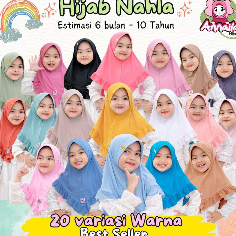 KODE O65O Hijab bergo anak Instan jilbab nahla bergo premium jersey korea