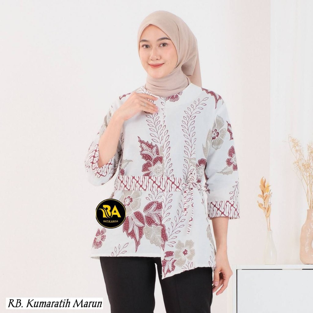 BLOUSE ATASAN BATIK WANITA 311 Mrs1 Blouse Wanita Batik Buat Seragam Kantor Seragam Kondangan