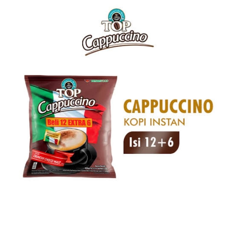 

KOPI TOP CAPPUCCINO WITH CRUNCHY CHOCO MALT 10X25GR FREE 5'S