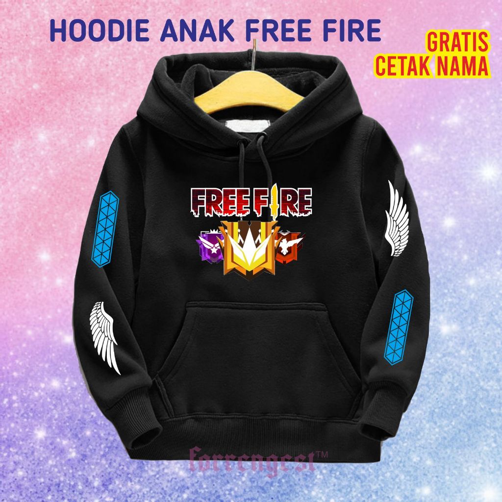 HOODIE ANAK FREE FIRE LAKI LAKI USIA 2-14 THN/ SWEATER HODIE ANAK COWOK FF TERBARU / SWETER JAKET AN