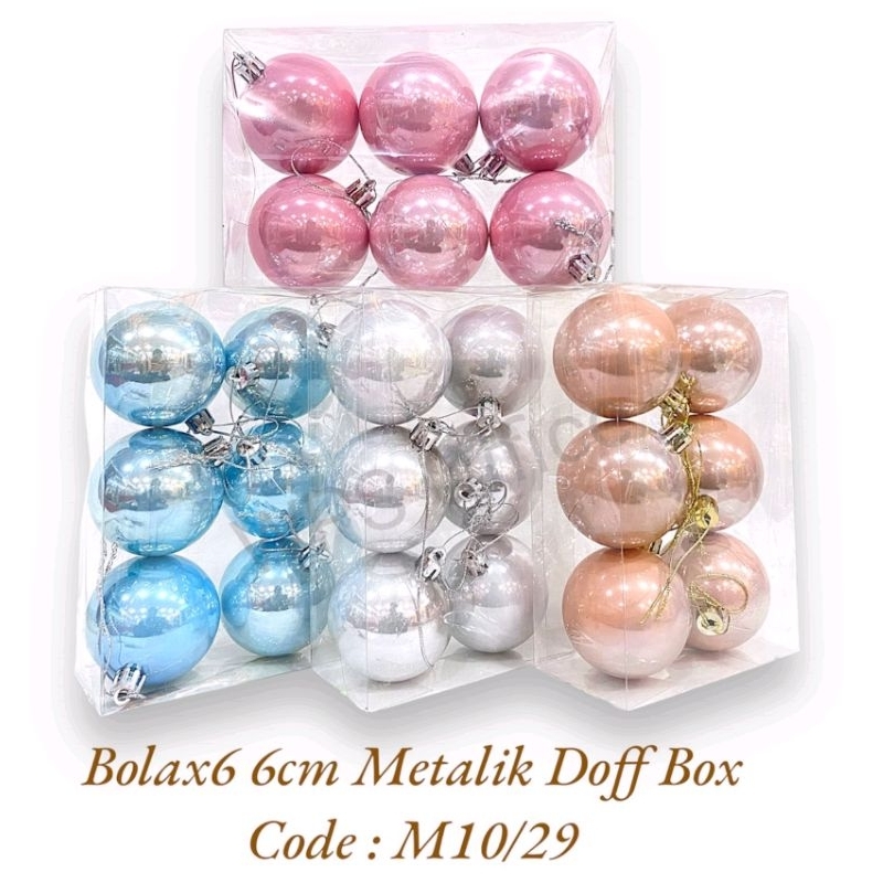 Hiasan Natal Bola 6cm isi 6 Metalik Doff M10/29 - Hiasan Natal - Hiasan Bola Natal - Hiasan Natal Bo