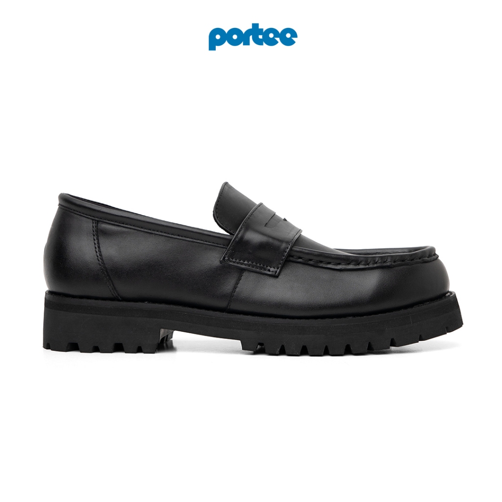 Portee Goods Sepatu Kulit Casual Pria Chunky Penny Hitam