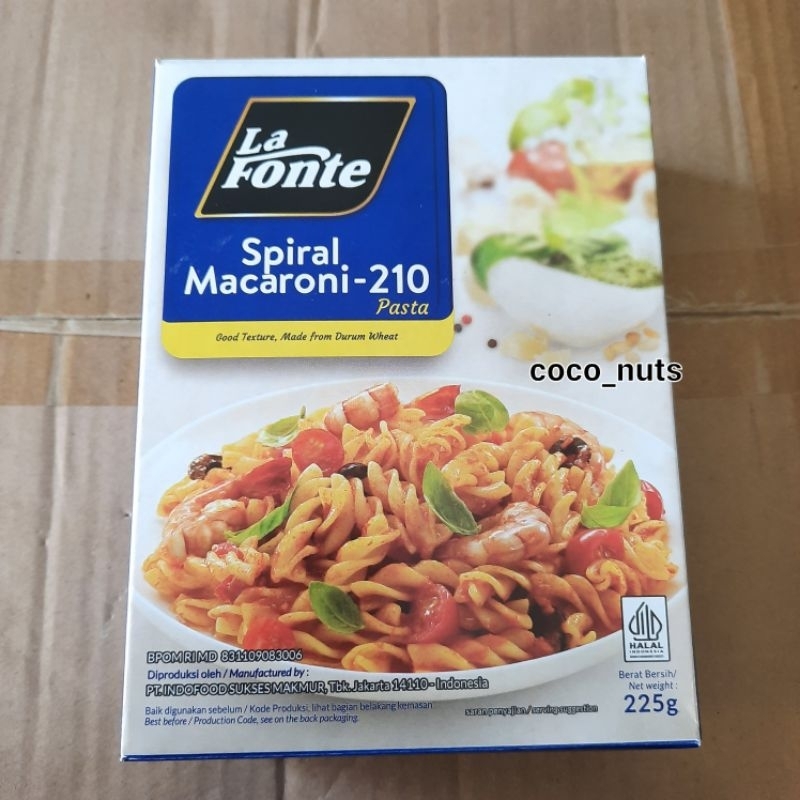 

LAFONTE / LA FONTE SPIRAL MACARONI-210 PASTA 225GR