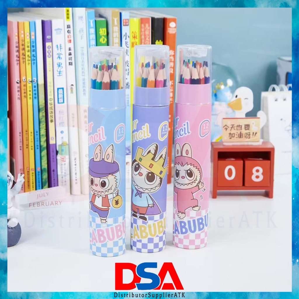 

PENSIL WARNA TABUNG KARAKTER LABUBU PENSIL WARNA ISI 12PCS WARNA PENSIL WARNA TABUNG LUCU