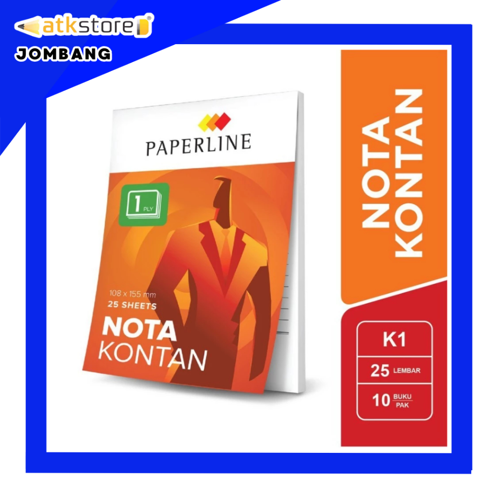 

PAPERLINE Nota Kontan K1 108 x 155 mm 1 PLY 50 Lembar - Nota Pembayaran - Nota Kecil Rangkap - ATJ