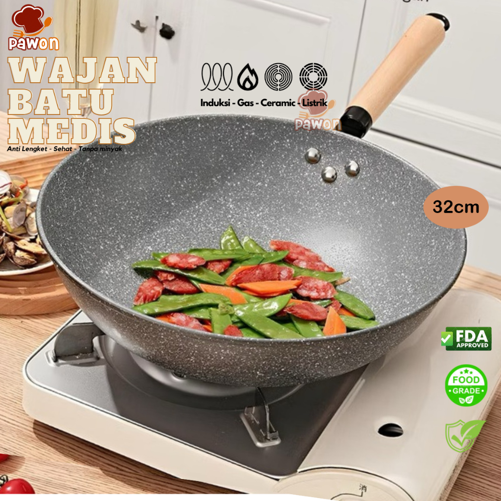 WAJAN BATU MEDIS ANTI LENGKET ANTI KARAT