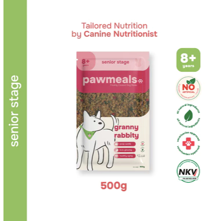 PAWMEALS Dog Senior Granny Rabbity | Makanan Anjing | Dog Food
