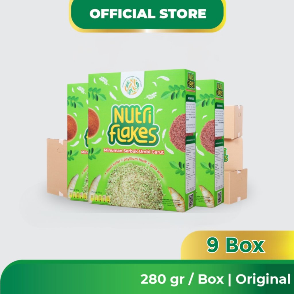 

Nutriflakes Sereal Umbi Garut Solusi Asam lambung Original 9 Box