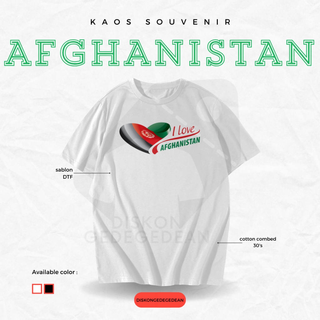 Diskongedegedean Kaos Souvenir Afghanistan Baju Tshirt Oleh Oleh Kota Arab Kabul Dewasa Anak Banyak 