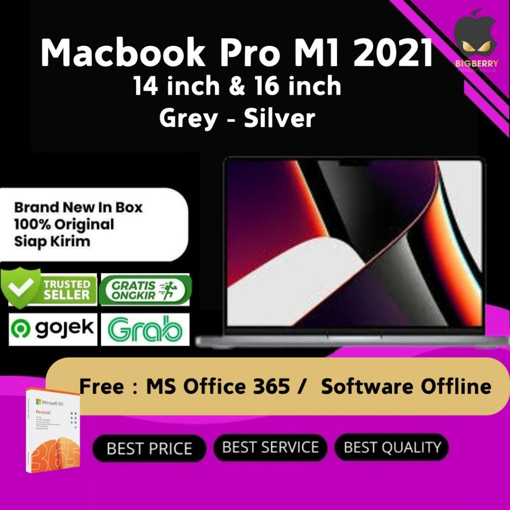 Apple Macbok Pro 2021 14 16 Inch M1 Max 16 GB 32 512 GB 1TB GRAY SILVER | (IBOX & INTER)