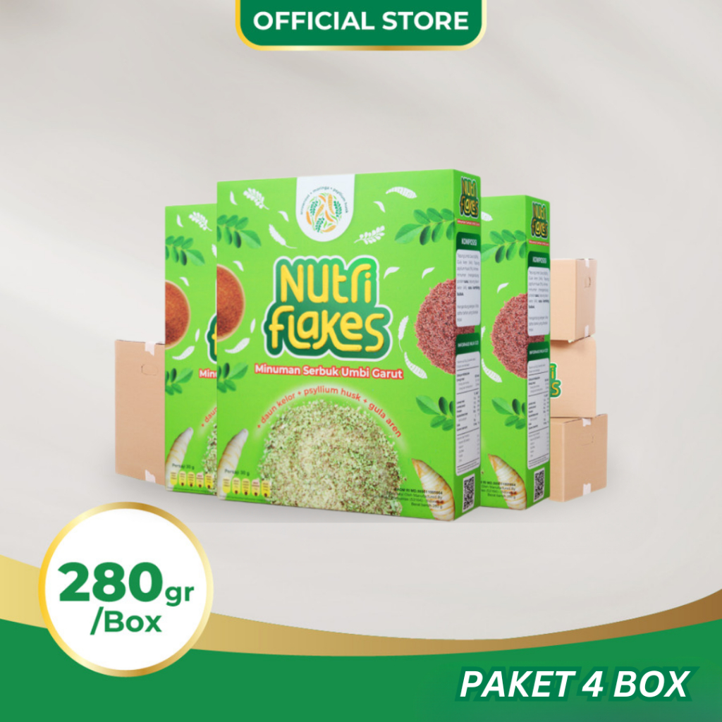 

Nutriflakes Sereal Umbi Garut Atasi Asam Lambung 4 Box