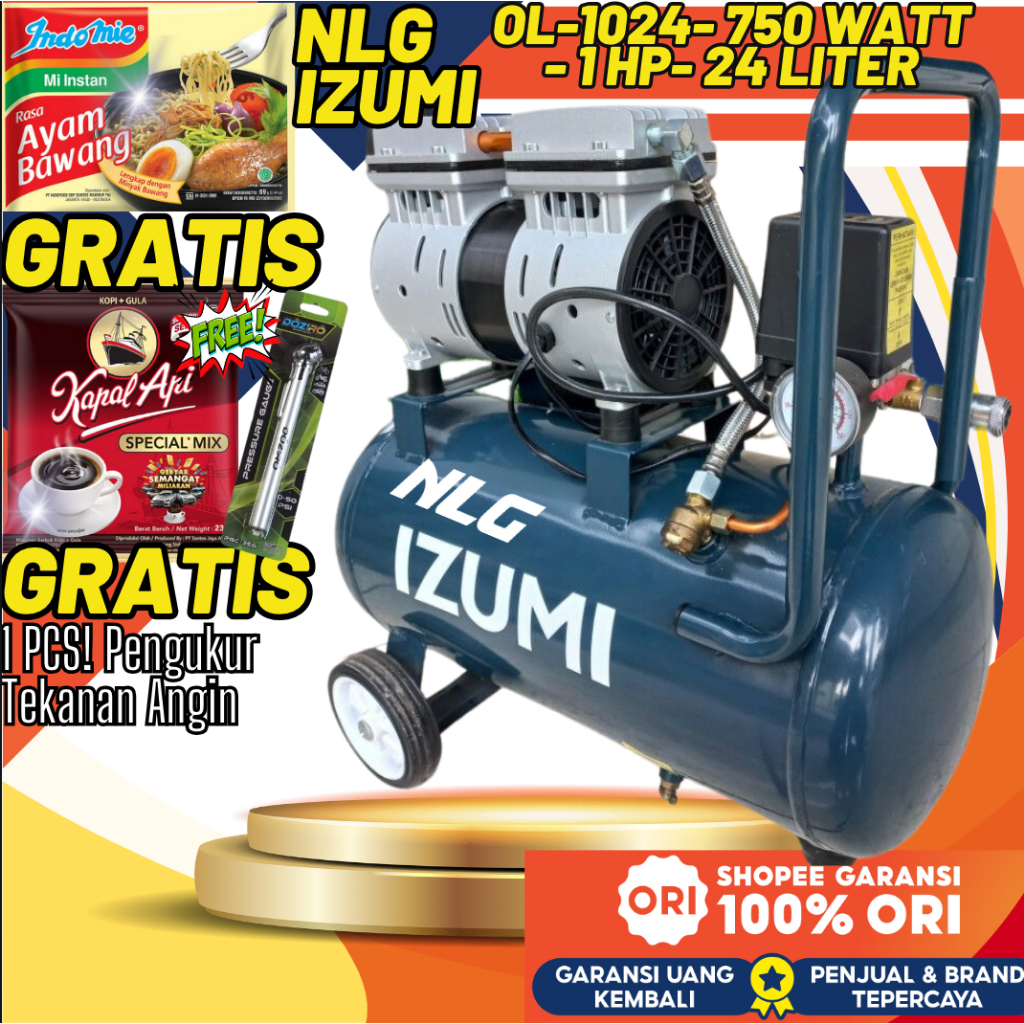 IZUMI OL 1024 ARTIX OA 1024 24 Liter Kompresor Oilless 1 Hp 24 Liter OA-1024 OA1024 OL 1024 NLG OL10