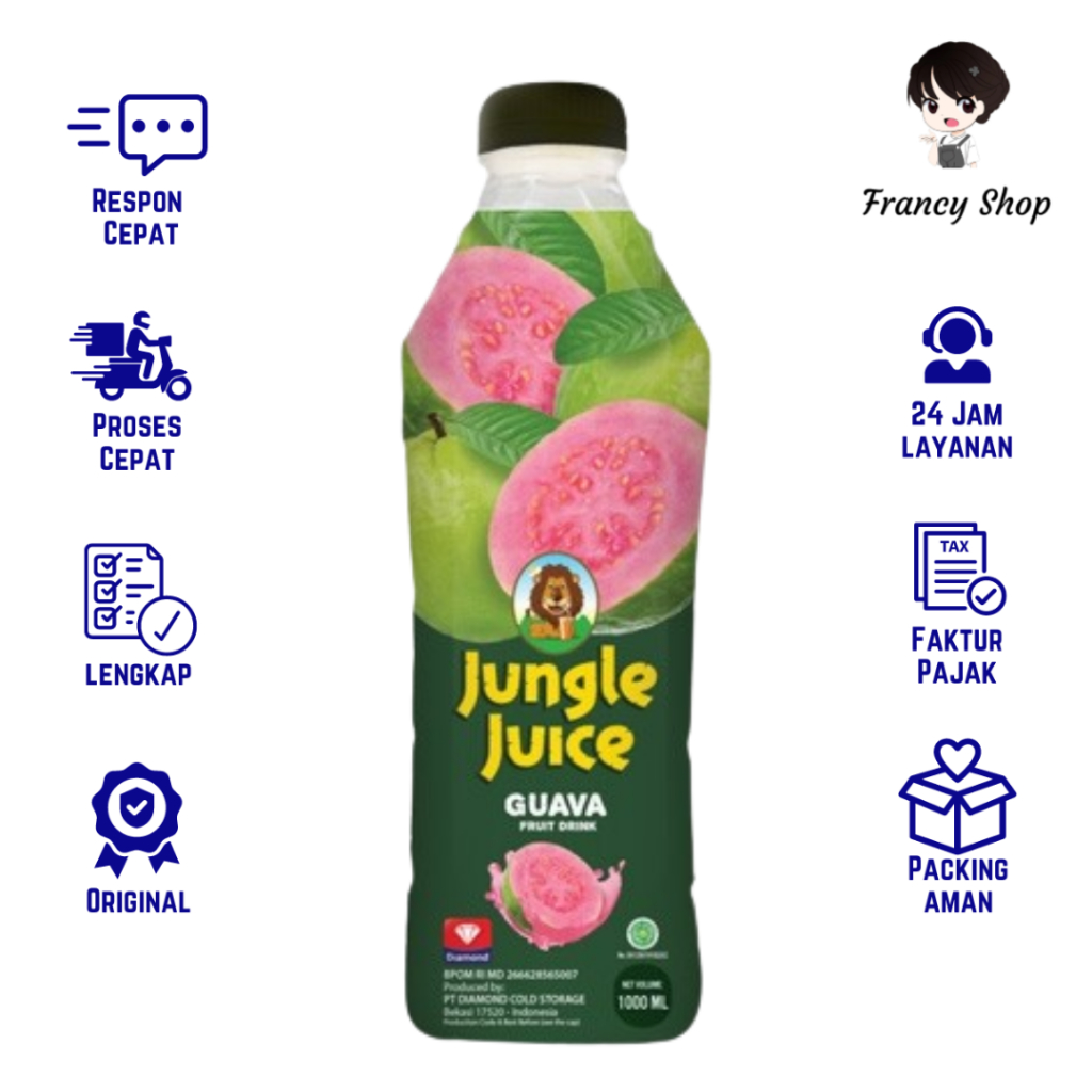 

Jungle Guava Juice 1000 ml Jus Sari Buah Jambu 1 Liter