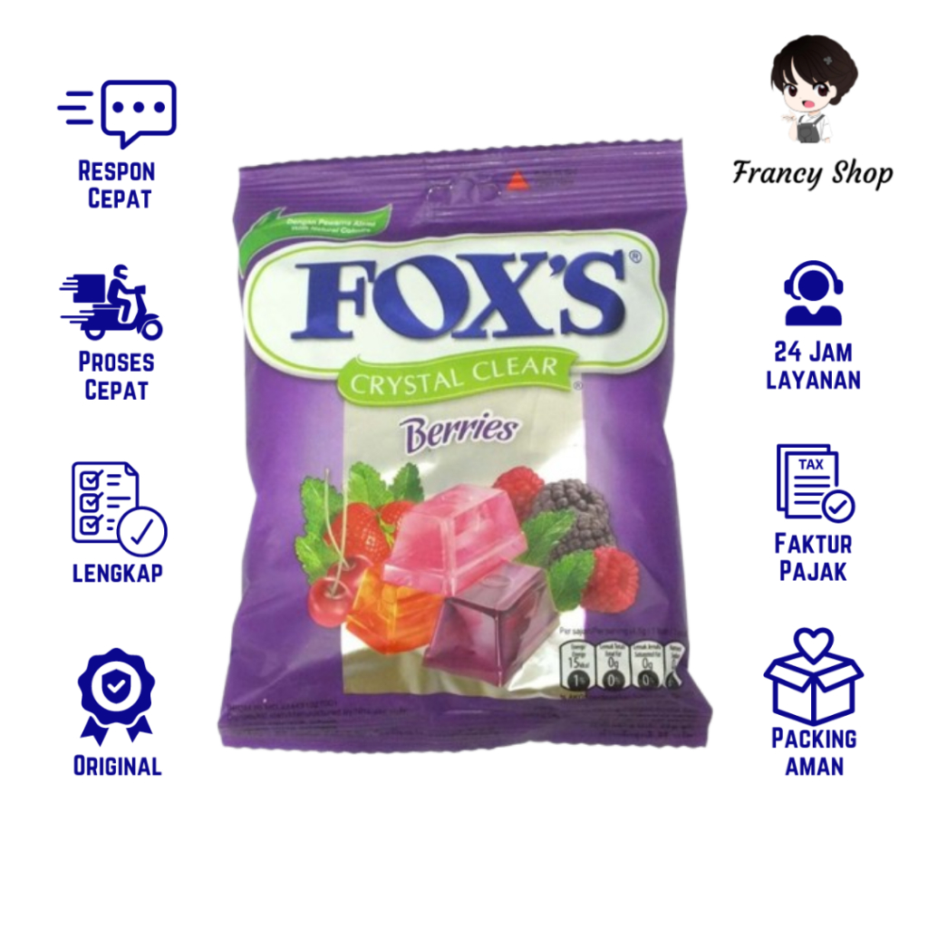 

Permen Fox's Crystal Clear Berries 90 gr