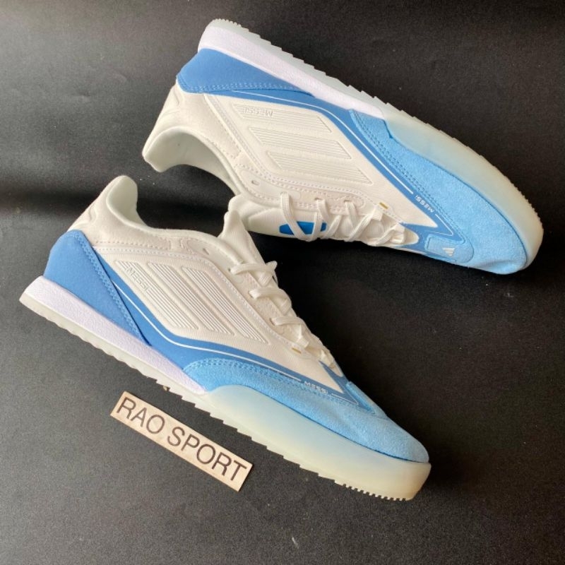 BESTPROMO SEPATU FUTSAL ADIDA ADIZERO F50 MESSI WHITE BLUE GOLD