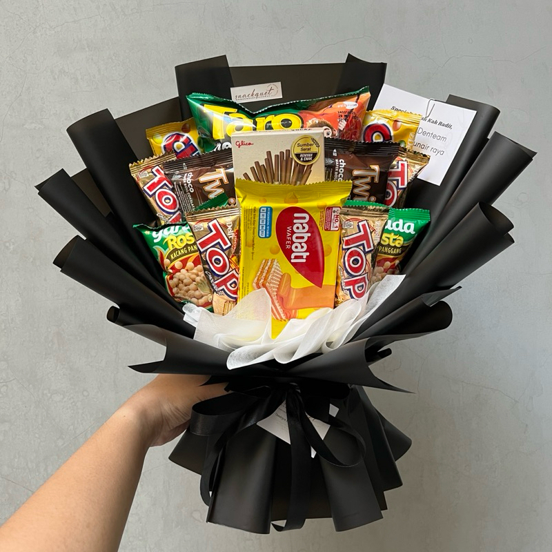 

SNACKQUET PUAS | hadiah hari guru / hadiah wisuda / ulang tahun / anniv / graduation / hampers / souvenir