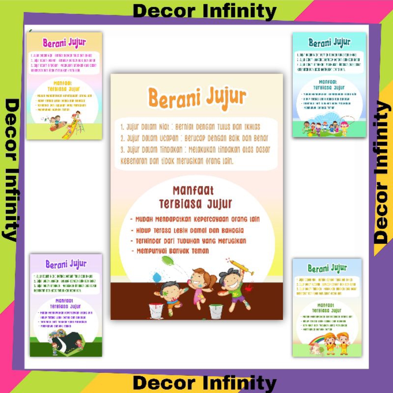 Poster Dinding BERANI JUJUR Poster sekolah edukasi belajar anak