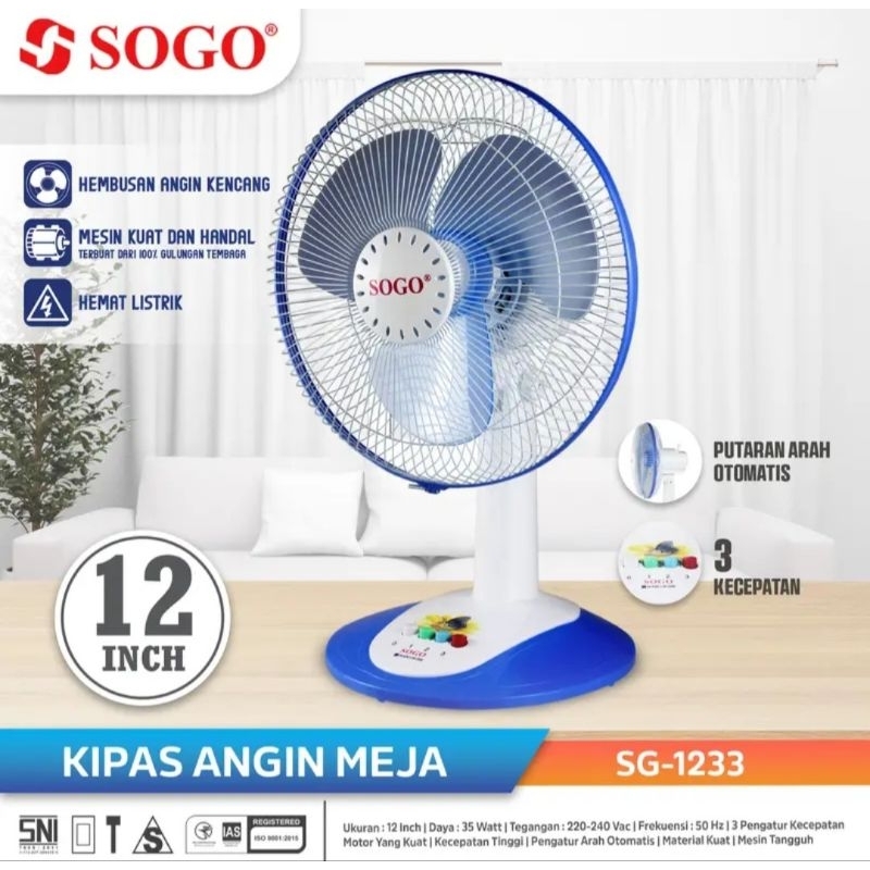 Sogo Kipas Angin Duduk / Sogo Kipas Angin 12 inch /Sogo kipas angin meja BATAM