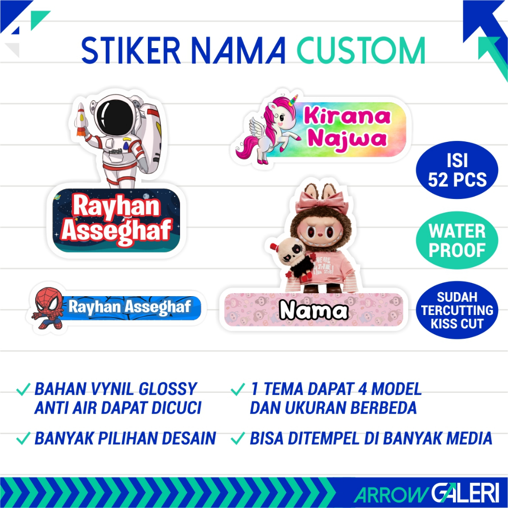 

STIKER NAMA CUSTOM KARAKTER WATERPROOF