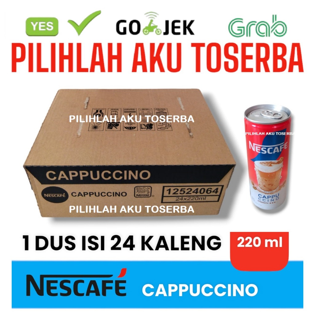 

Kopi Nescafe Kaleng CAPPUCCINO Can 220 ml - ( HARGA 1 DUS ISI 24 )