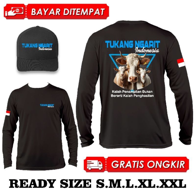 KAOS LENGAN PANJANG TUKANG NGARIT INDONESIA BONUS TOPI