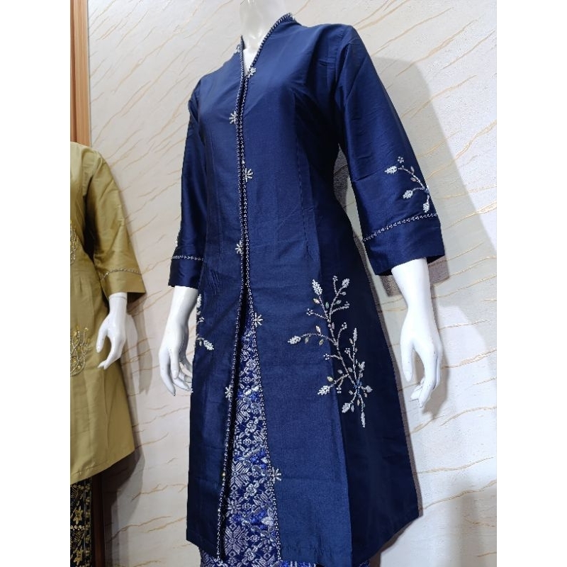 Atasan baju kurung malaysia // kebaya kurung melayu bahan taffeta motif kapas // baju kurung melayu 