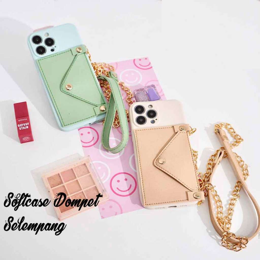 CASE DOMPET+TALI RANTAI IPHONE 6 6+ 7 7+ 8 8+ X XS MAX XR 11 12 13 14 15 16 PRO PRO MAX 14+ 15+