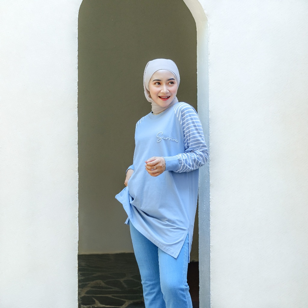 SURVIVE Tunik kaos oversize raglan basic