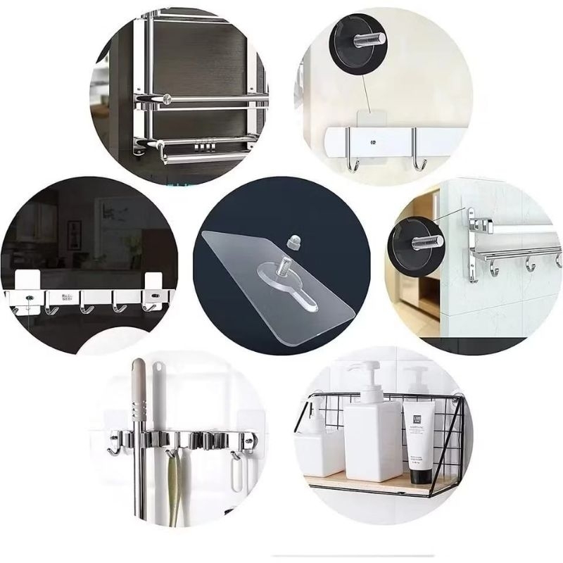 TEMPELAN HOOK BAUT / PAKU TEMPEL / TEMPELAN DINDING AJAIB BAUT GANTUNGAN HOOK